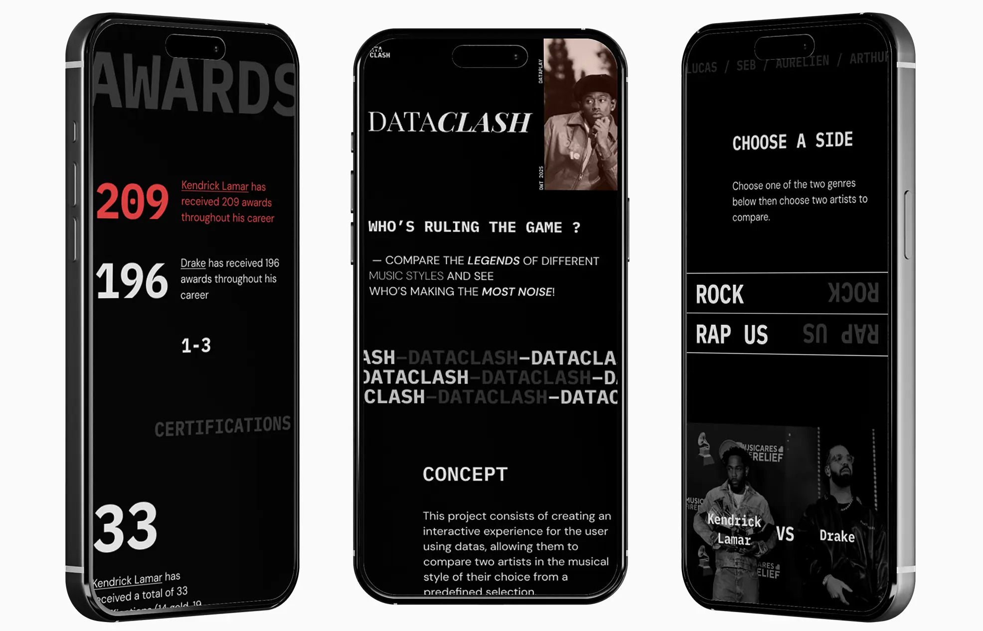 mockup of the website